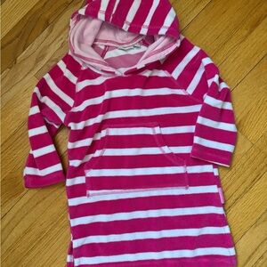 Pink Striped Kids Towel Hoodie
